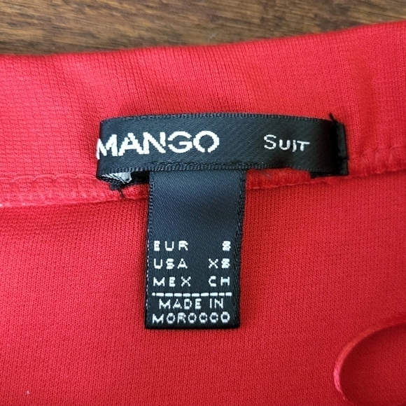 Mango Red Strapless Peplum Knee Length Cocktail Pencil Dress Women's Size XS - Picture 4 of 10